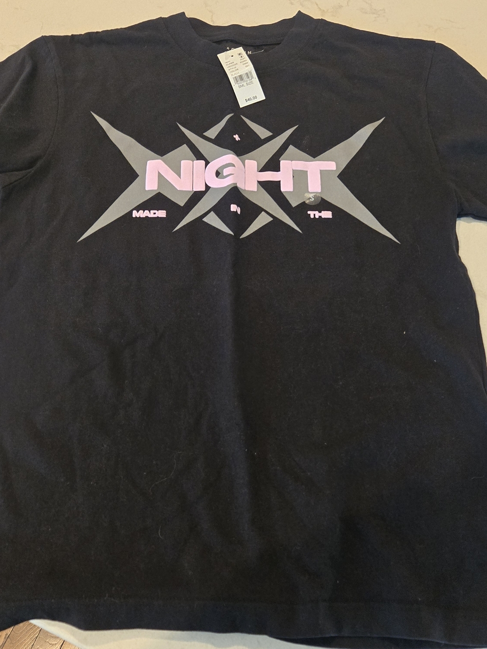 NWT PacSun Black Logo Tag Crewneck Tee